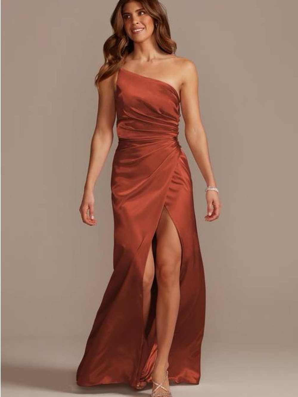 Galina Signature Satin Dress Cinnamon Size 2/Like New